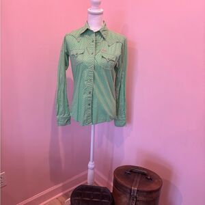 Cruel Girl Green and Pink Western Button-Down Shirt